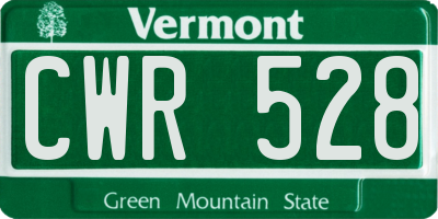VT license plate CWR528