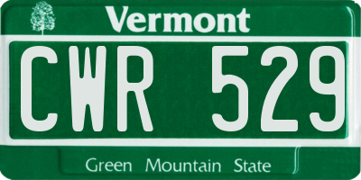VT license plate CWR529