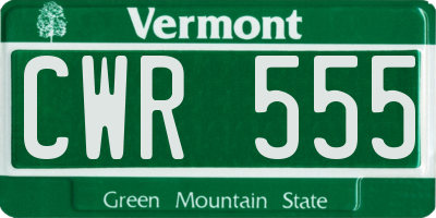 VT license plate CWR555