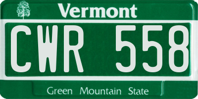 VT license plate CWR558