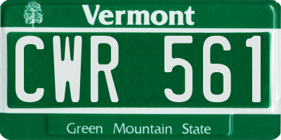 VT license plate CWR561