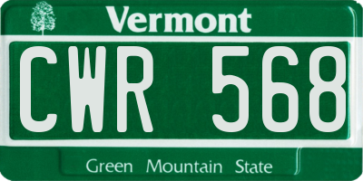 VT license plate CWR568