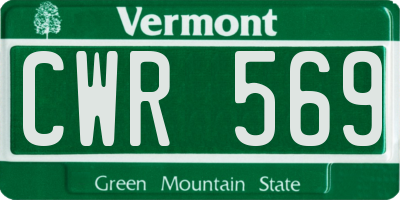 VT license plate CWR569