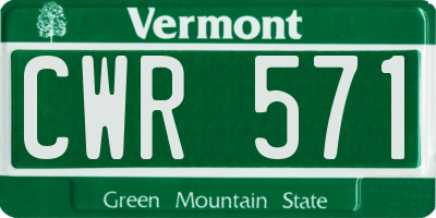 VT license plate CWR571
