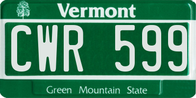 VT license plate CWR599