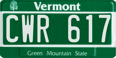VT license plate CWR617