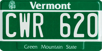 VT license plate CWR620