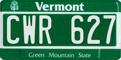 VT license plate CWR627
