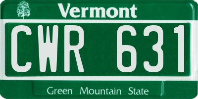 VT license plate CWR631