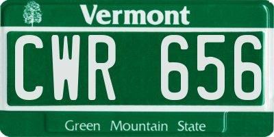 VT license plate CWR656