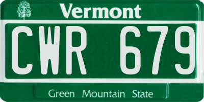 VT license plate CWR679