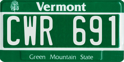 VT license plate CWR691