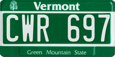 VT license plate CWR697
