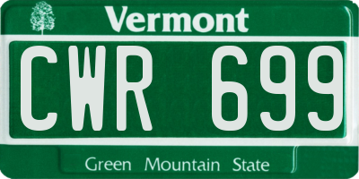 VT license plate CWR699