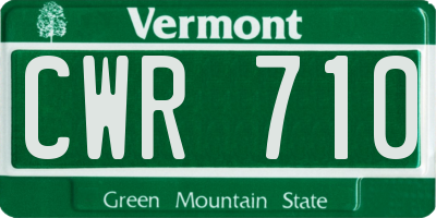 VT license plate CWR710