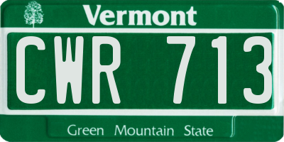 VT license plate CWR713