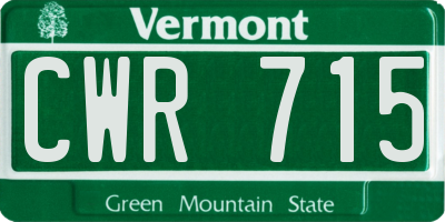 VT license plate CWR715