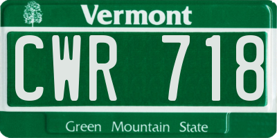 VT license plate CWR718
