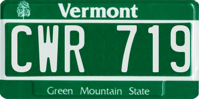 VT license plate CWR719