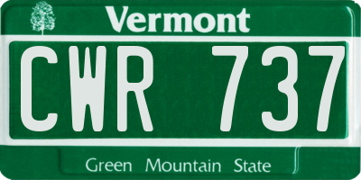 VT license plate CWR737