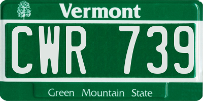 VT license plate CWR739