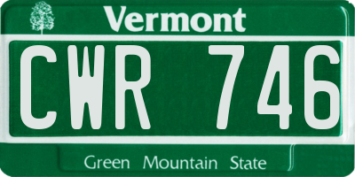 VT license plate CWR746
