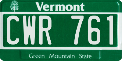 VT license plate CWR761