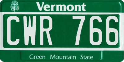 VT license plate CWR766