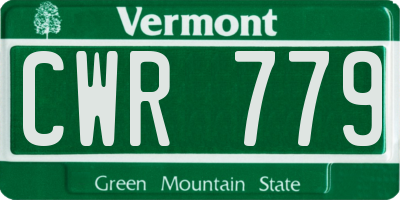 VT license plate CWR779