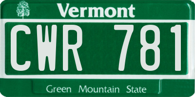 VT license plate CWR781