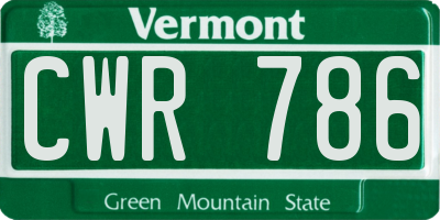 VT license plate CWR786