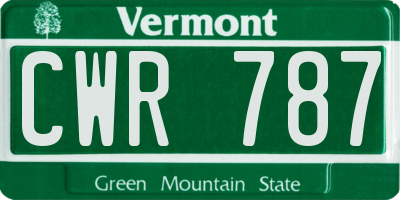 VT license plate CWR787