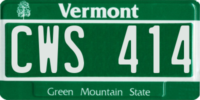 VT license plate CWS414