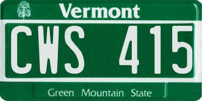 VT license plate CWS415