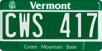 VT license plate CWS417