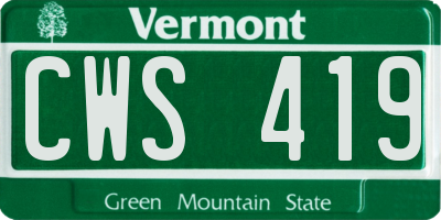 VT license plate CWS419