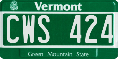 VT license plate CWS424