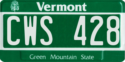 VT license plate CWS428