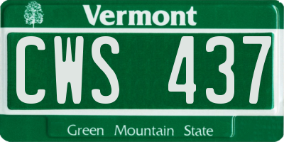 VT license plate CWS437