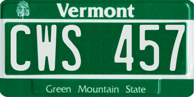 VT license plate CWS457
