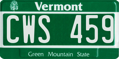 VT license plate CWS459