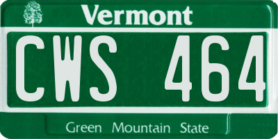 VT license plate CWS464