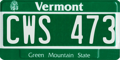 VT license plate CWS473