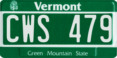 VT license plate CWS479