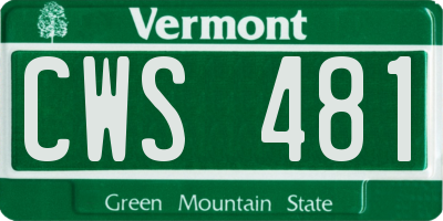 VT license plate CWS481