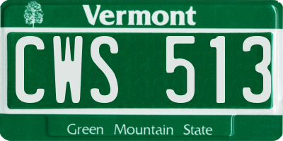 VT license plate CWS513