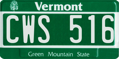 VT license plate CWS516