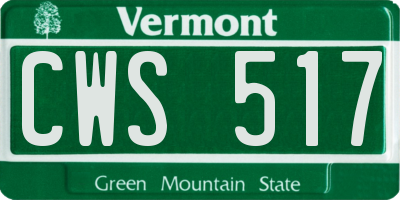 VT license plate CWS517