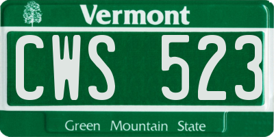 VT license plate CWS523