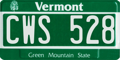 VT license plate CWS528